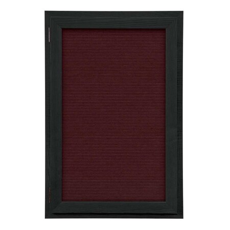 United Visual Products Outdoor Enclosed Combo Board, 42"x32", White Frame/Black Porc & Burgundy UVCB4232ODW-BLKPORC-DBURGU